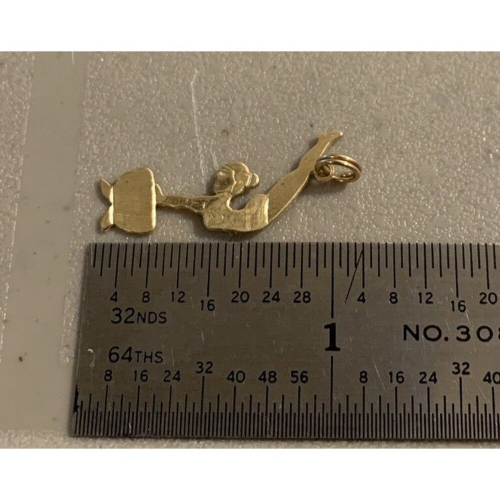 Vintage DZ 14K Yellow Gold Gymnastics Charm Pendant Sports